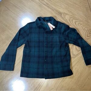 Skims Green & Black Fleece
Pajama Top Kids Size 10 Unisex NWT